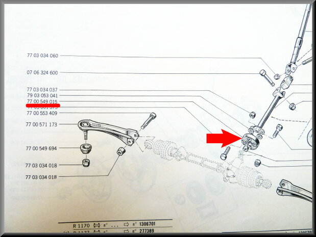 Flexible disc steering column Renault 4, 5, 8,16, 18. 
