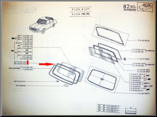 Windshield rubber (with space for locking profile)