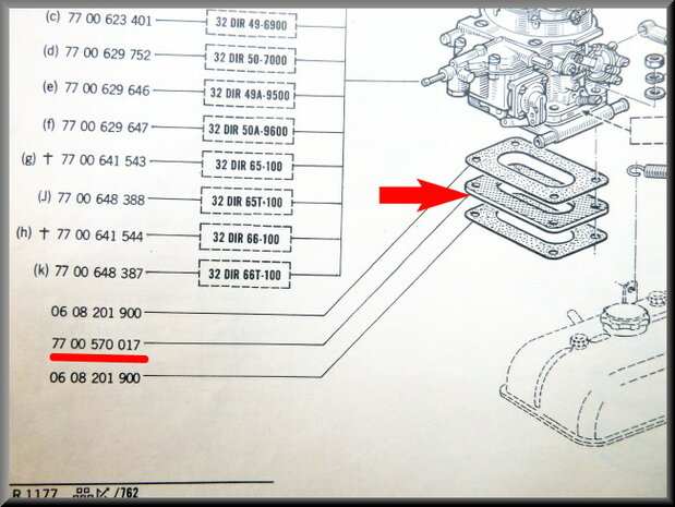 Carburettor insulation gasket 2,5 mm