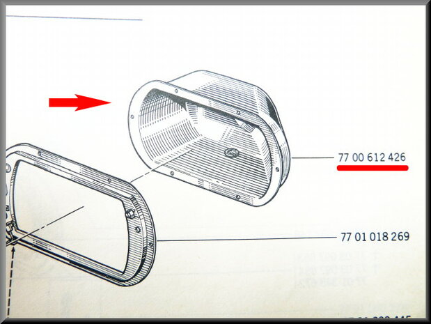 Plastic headlight housing right