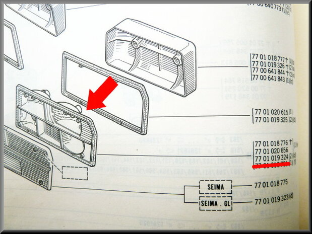 Taillight on the right