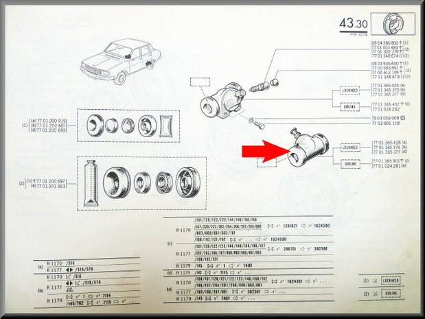 Wheel brake cylinder rear left Girling