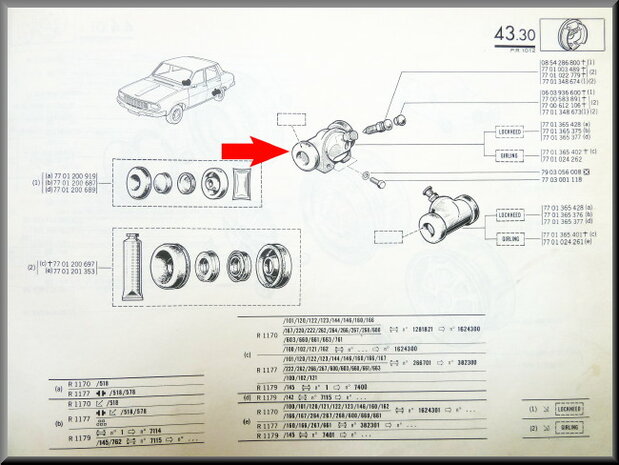 Wheel brake cylinder rear right Girling