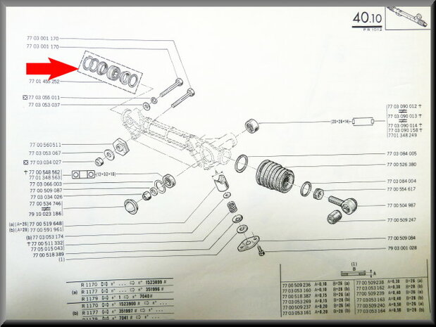 Steering house repair set 22mm