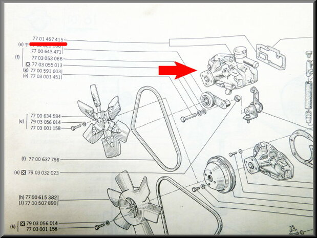 Water pump (excluding gaskets and bolts).