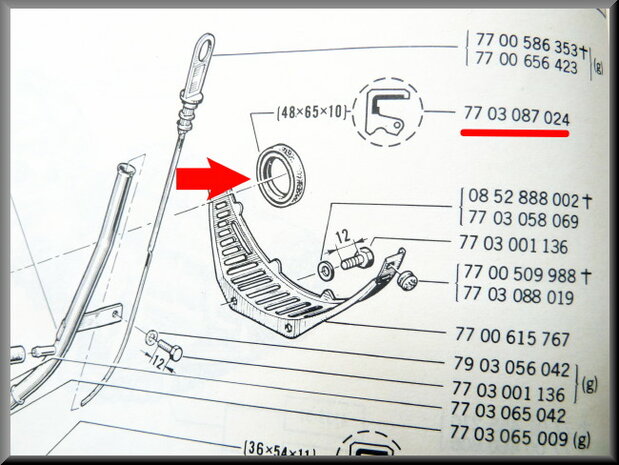 Main shaft seal automatic gear (48x65x10 mm)