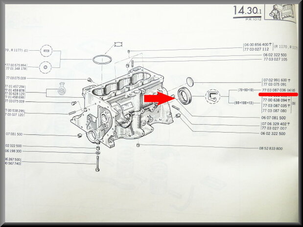 Crankshaft oil seal (70x90x10 mm)