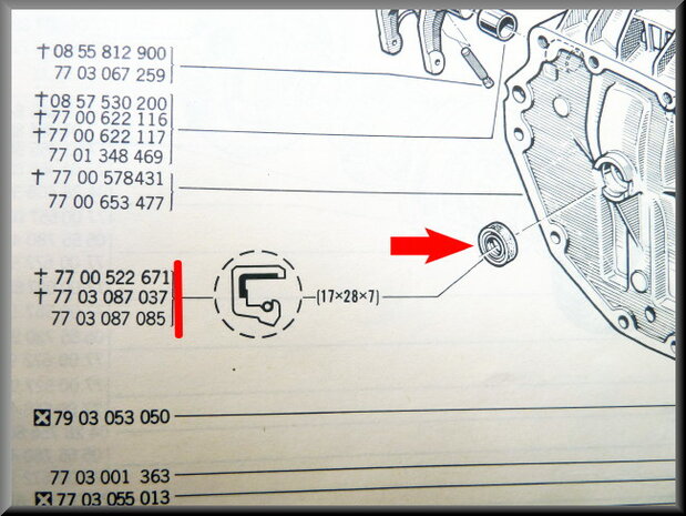 Main shaft seal (17x28x7 mm)