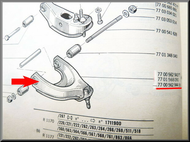 Lower suspension arm R12 Gordini, R17.