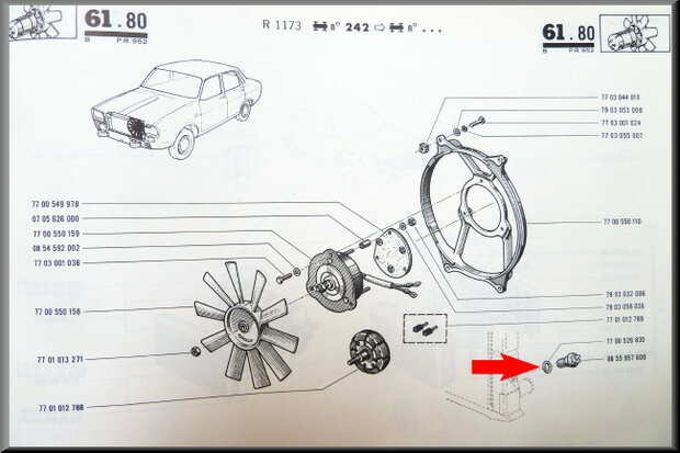 Temperature switch radiator fan 88-79 graden M 22x1,5