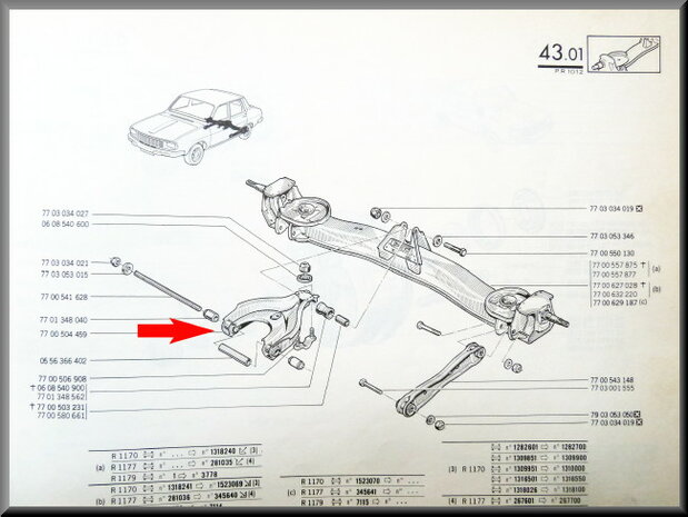 Wishbone control arm rear suspension