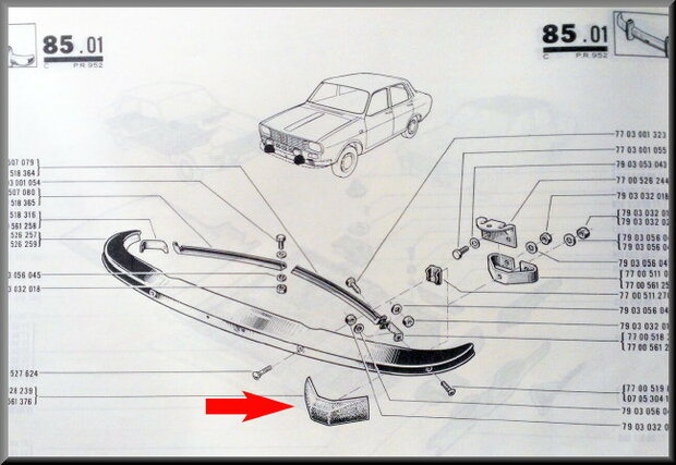 Front rubber buffer R12 Gordini.