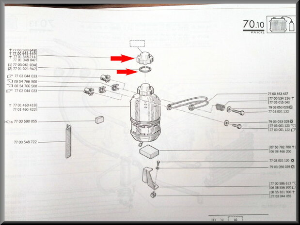 Bouchon et joint de vase d'expansion