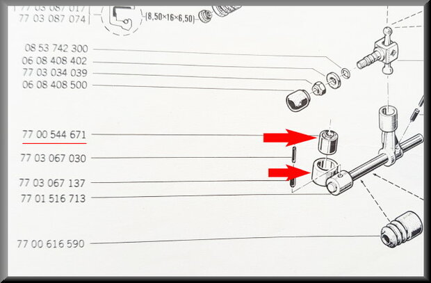 Gear shift connecting bar with rubber