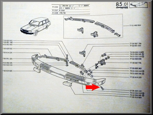 Bumper bolt (stainless steel)