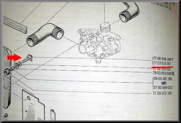 Radiator attaching bolt