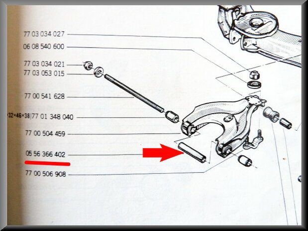 Wishbone spacing tube