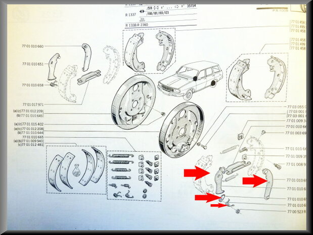 Brake adjusting set