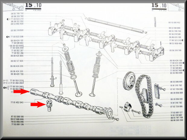 Camshaft with distribution gear R12 Gordini