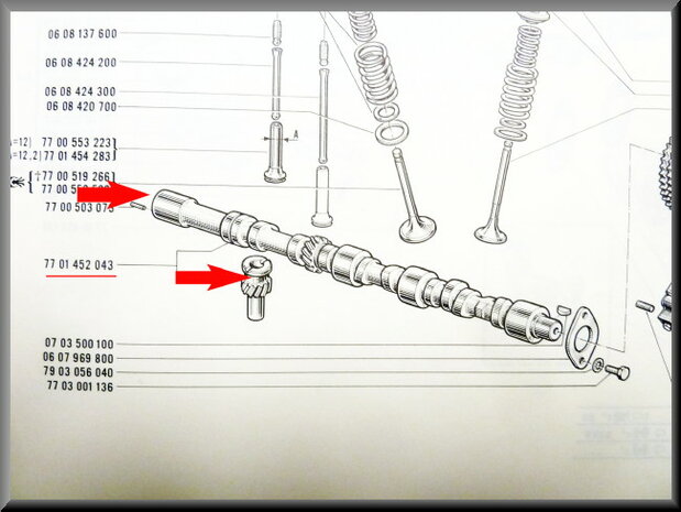 Camshaft with distribution gear R12 Gordini