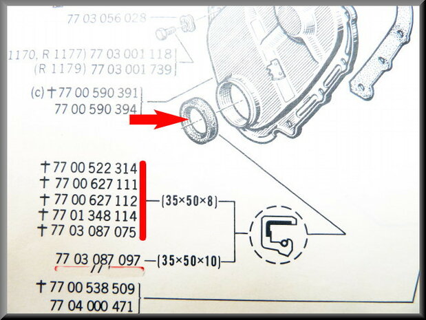 Crankshaft oil seal (35x50x8mm)