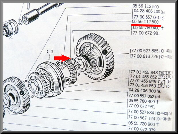 Spring ring synchro 1st and 2nd gear