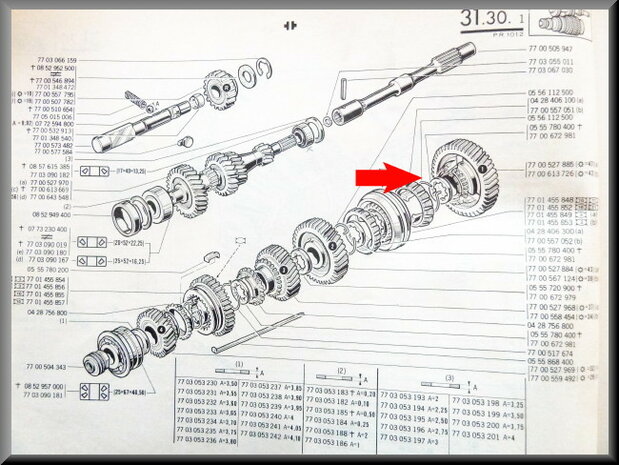 Spring ring synchro 1st and 2nd gear