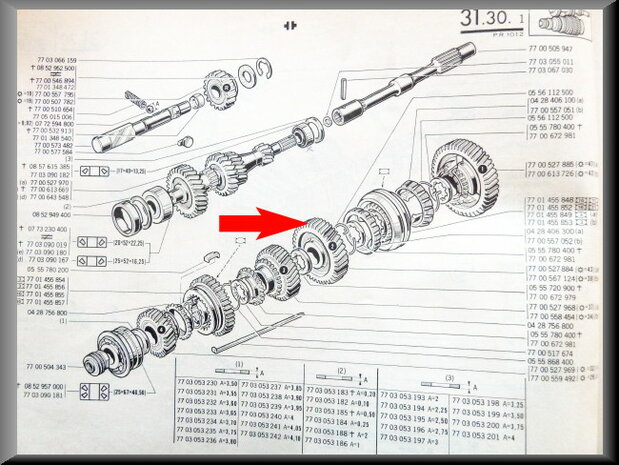 Pinion 2nd gear (43 teeth)