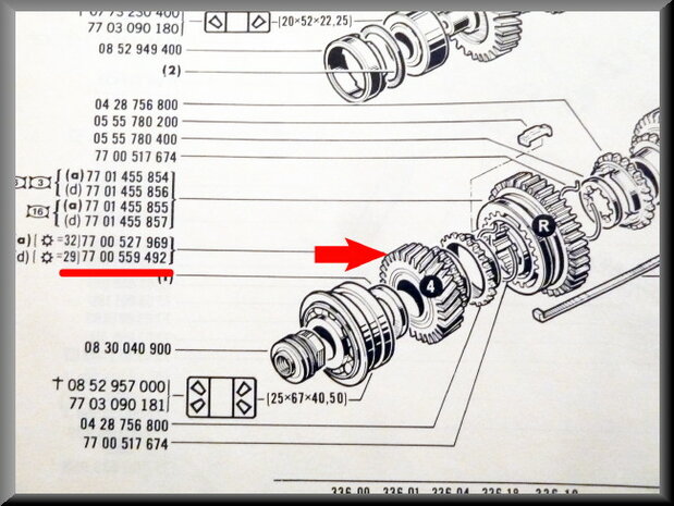 Pinion 4rd gear (29 teeth)