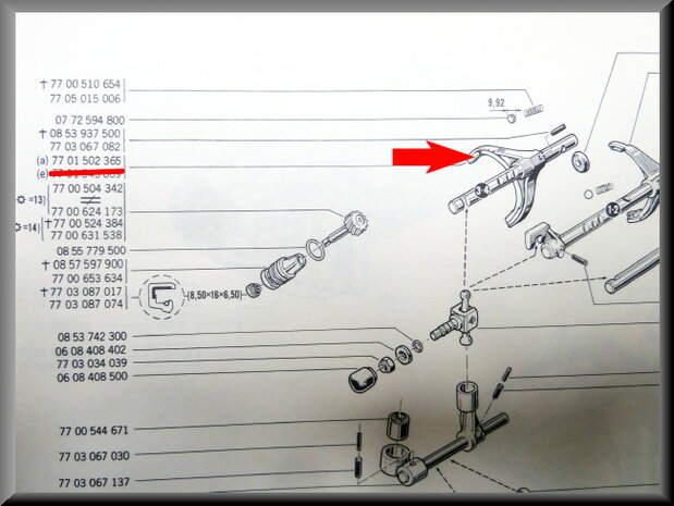 Gear-control fork 3rd-4th gear 