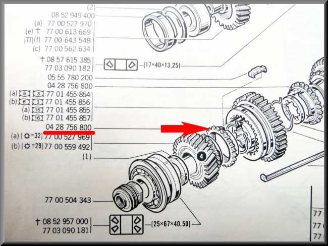 Synchromesh 3th and 4th gear for Renault 12. - Renault12shop